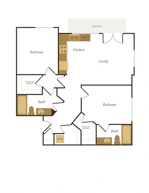 a floor plan of a two bedroom apartment